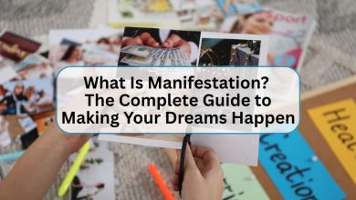 Manifestation vision board with affirmations and goals