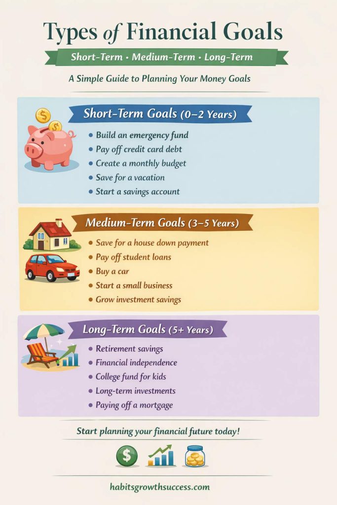 different types of financial goals